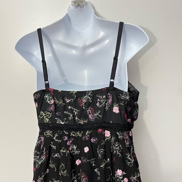 Thorn & Fable Floral Sweet Society Flower‎ Embroidery Cami Whimsy Goth Dress - Picture 5 of 7